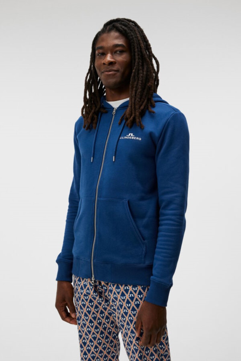 J.Lindeberg hoodie alpha zip estate blue XL