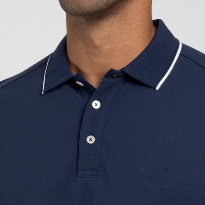 Kjus heren polo stan 2.0 atlanta blue white